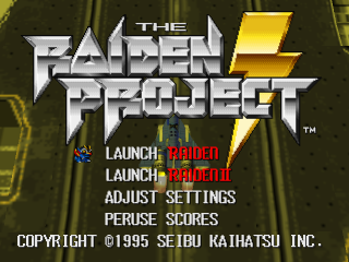 Raiden Project title screen for Playstation